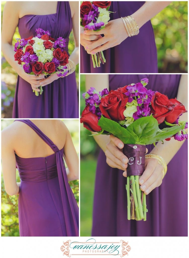 red bridemaids bouquet