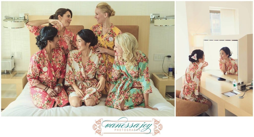 Matching bridesmaid robes