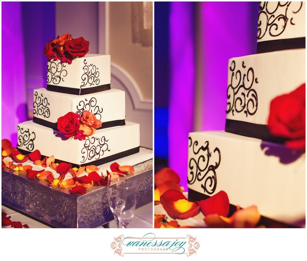 black and white wedding cake