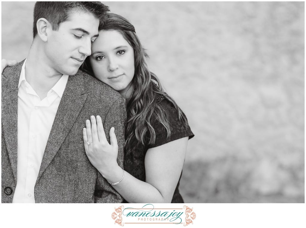 Black and white engagement photos