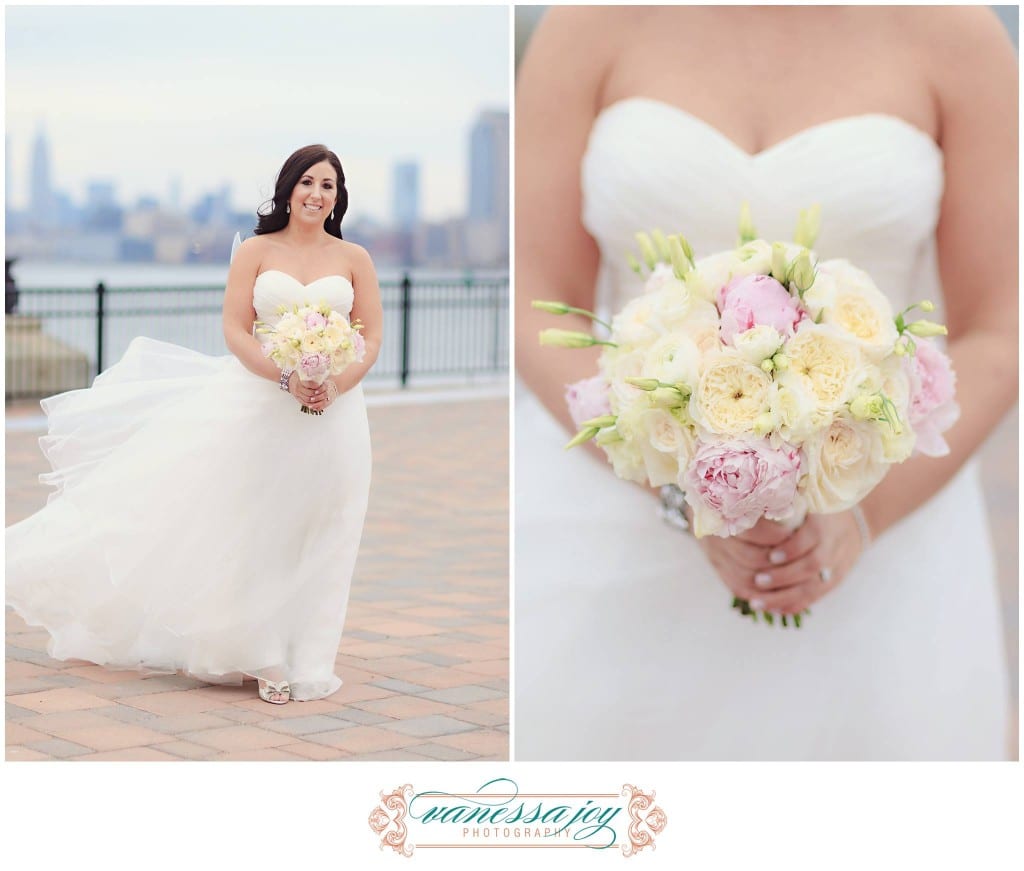 pink and white wedding bouquet