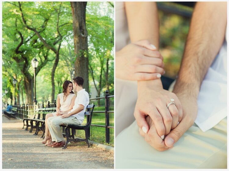 central park engagement photos