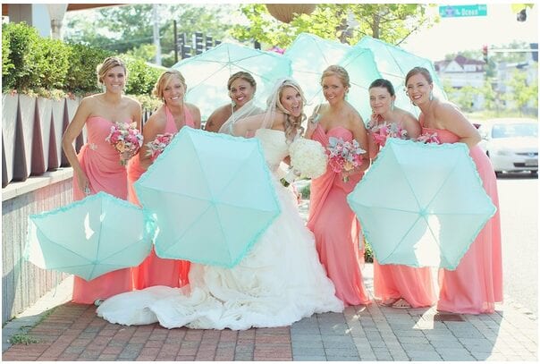 mint and coral wedding