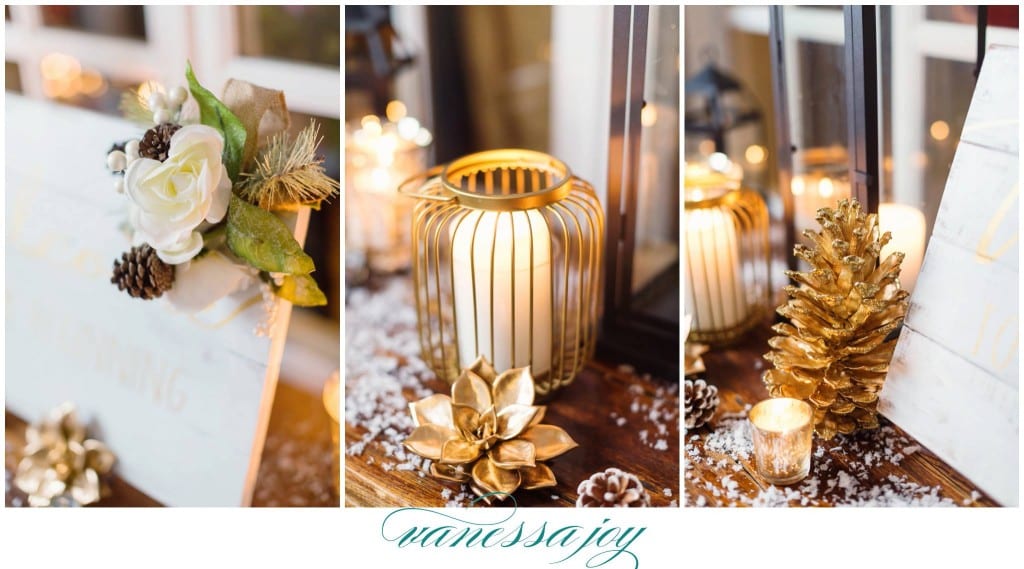 gold wedding day details