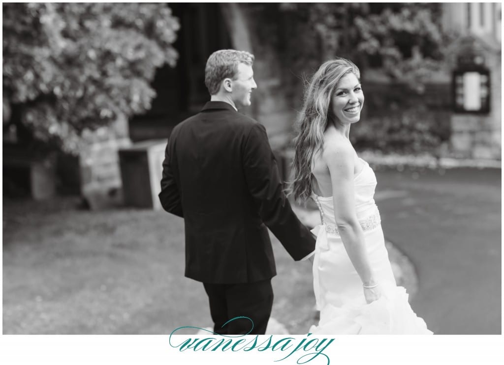 black and white wedding photo, candid wedding photo