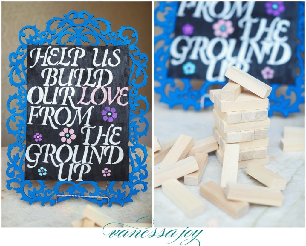 Jenga wedding guest book