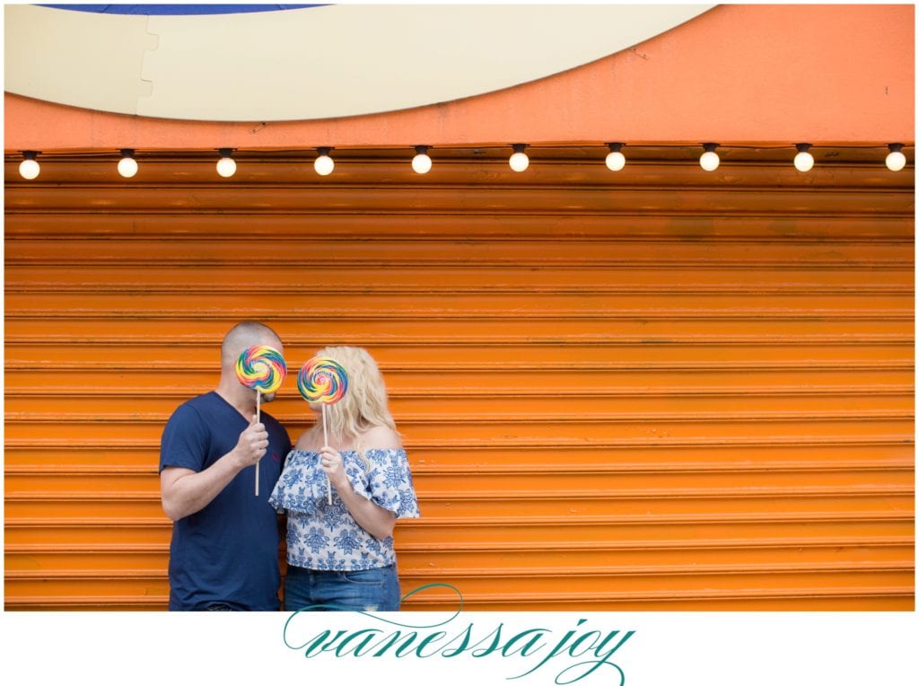 new york engagement session, amusement park engagement photos