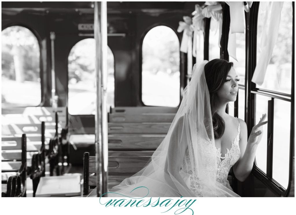 black and white wedding photos, wedding photos on a trolly