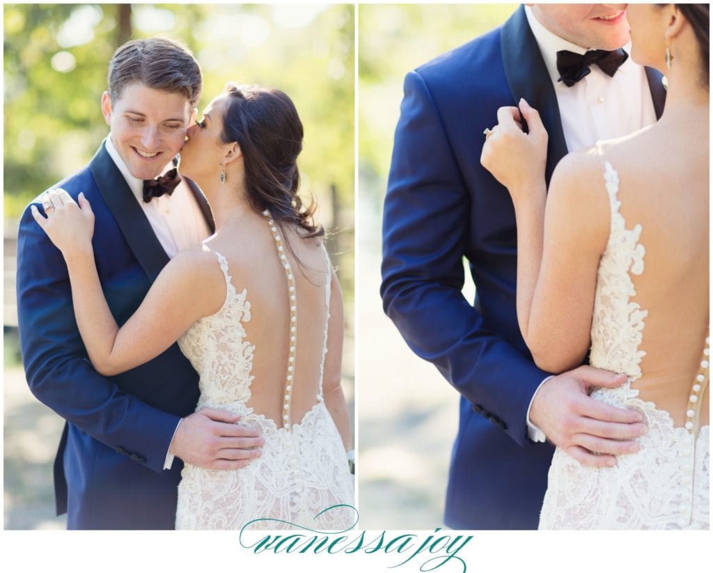 berta wedding gown, navy blue tuxedo