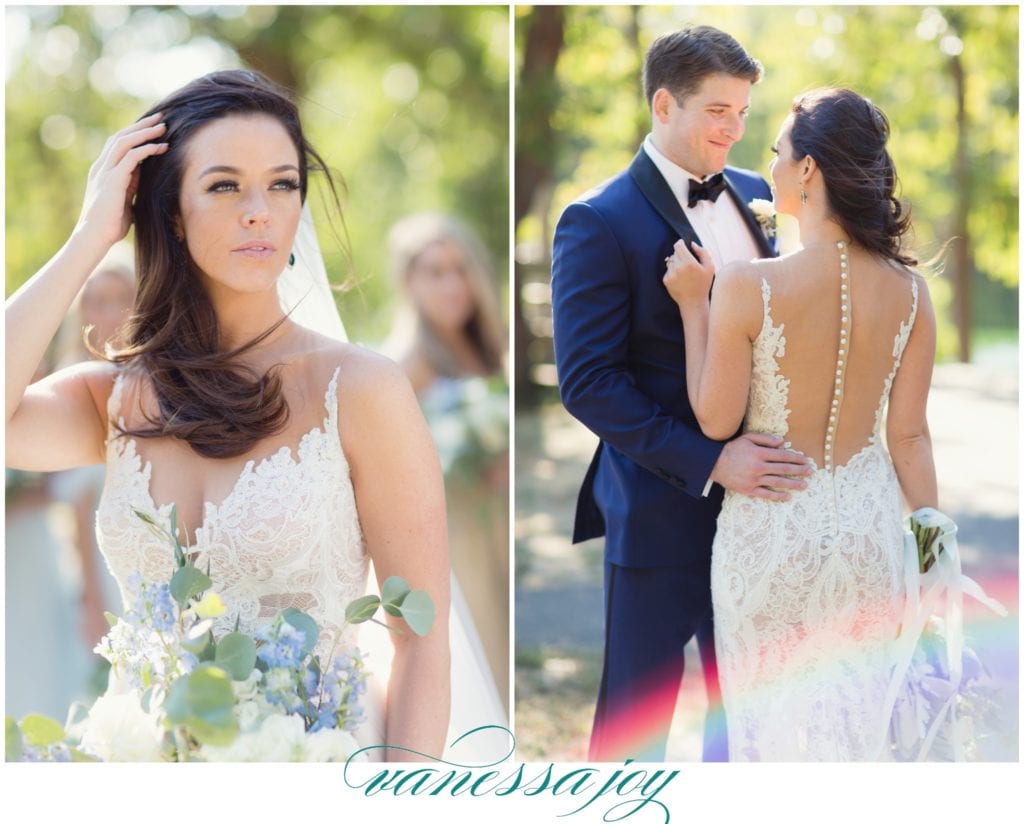 Berta wedding gown, navy tuxedo