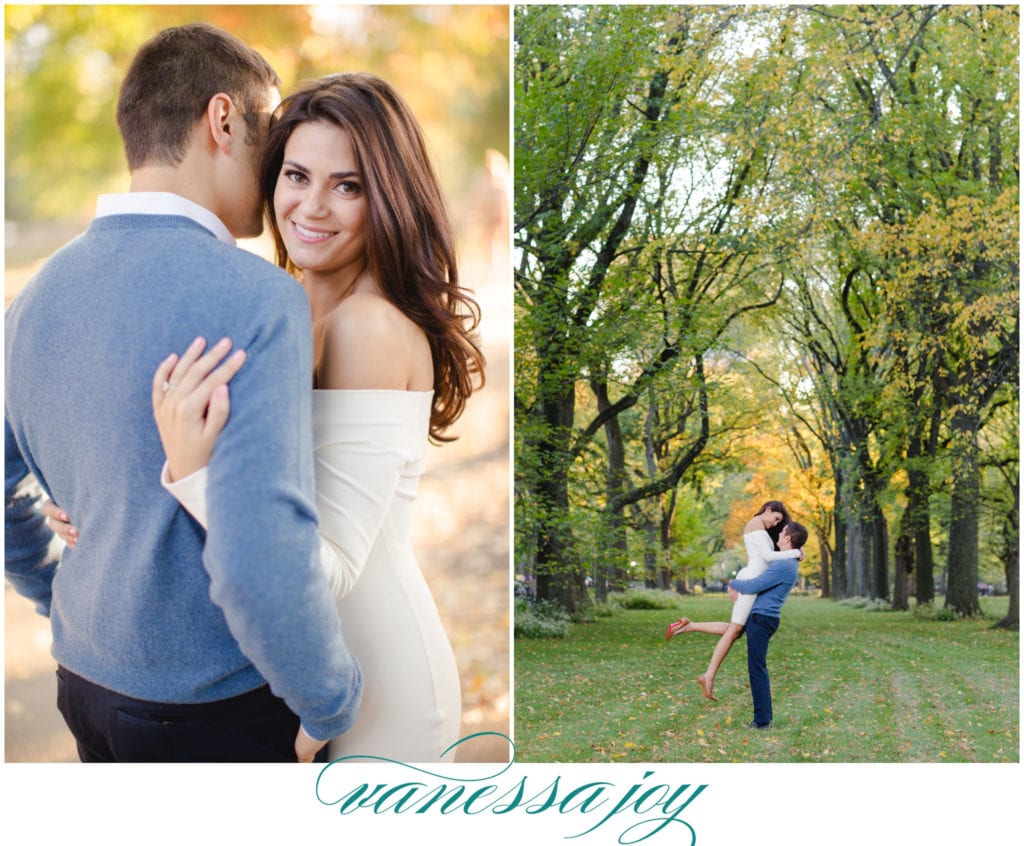 central park engagement photos