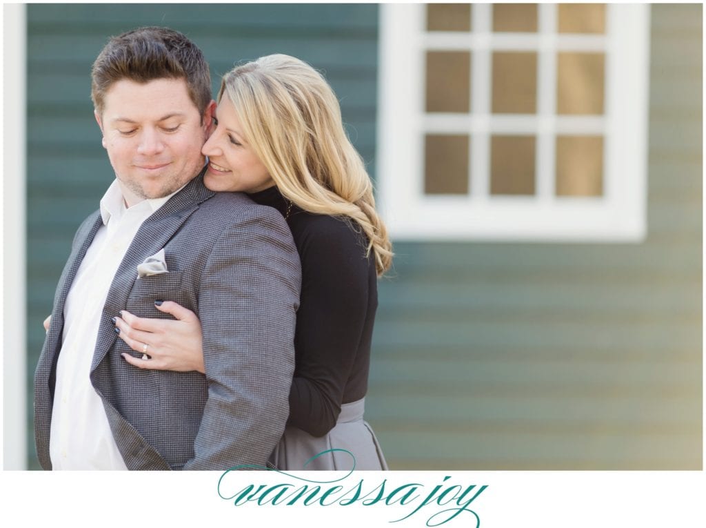 rustic NJ engagement, black and gray engagement outfits