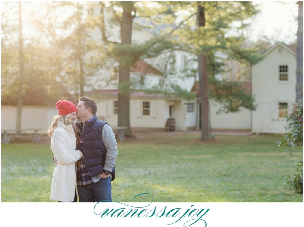 historic walnford park, whimsical winter engagement photos