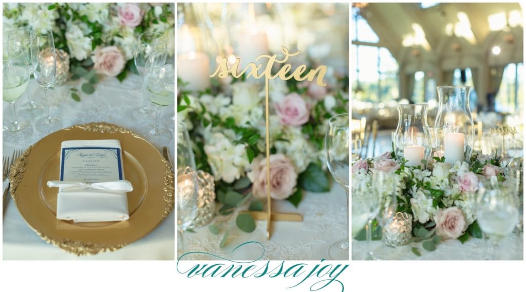 gold and pink wedding details, ashford estate