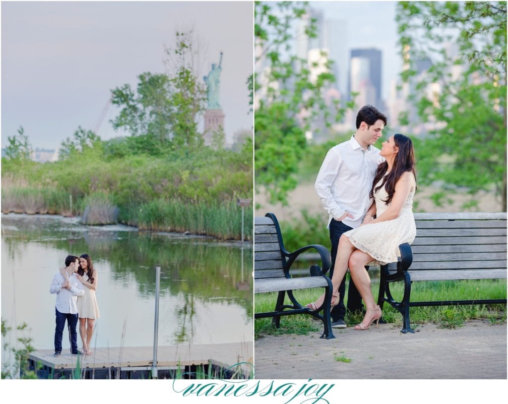 Jersey city engagement photos, classic engagement in new jersey, lady liberty in your engagement photos