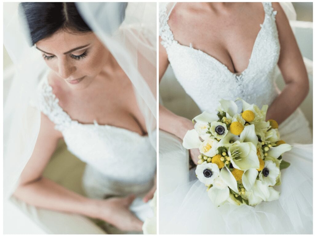 yellow wedding flower bouquet, one atlantic weddings