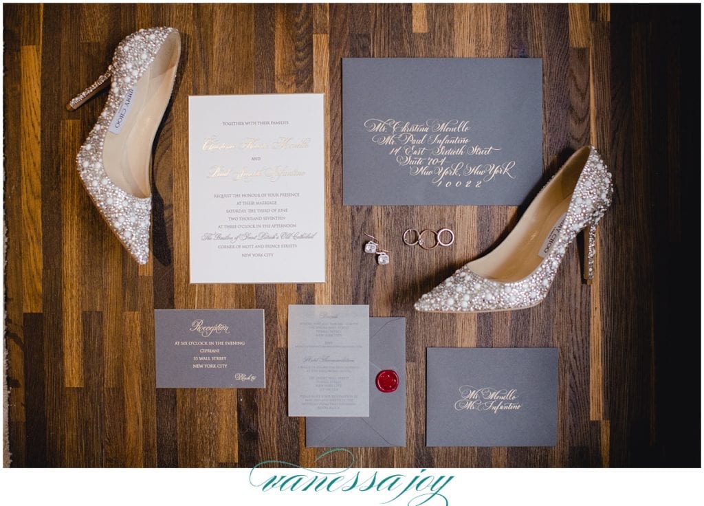 wedding details, bridal prep details, charcoal gray stationery inspiration