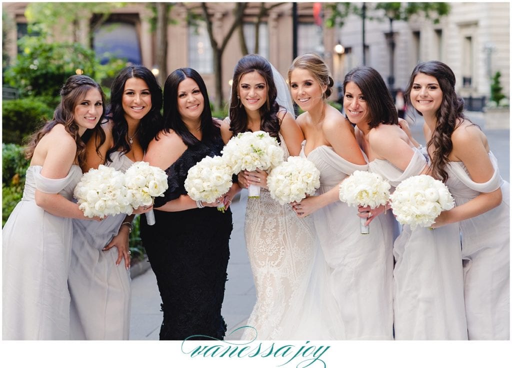 bridesmaids holding flowers