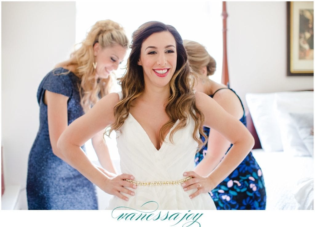 bride getting ready at the inn at millrace pond