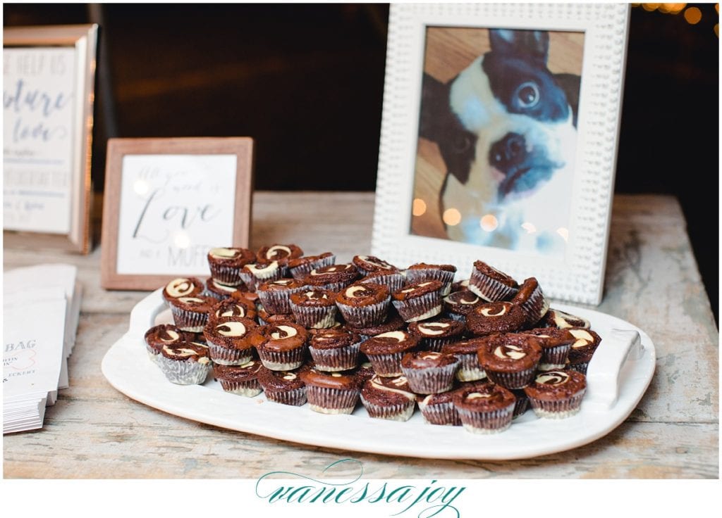 baked muffin bar at wedding