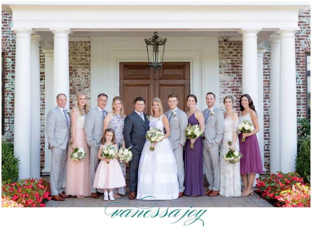 gray suit, gray and pink wedding party, nj wedding