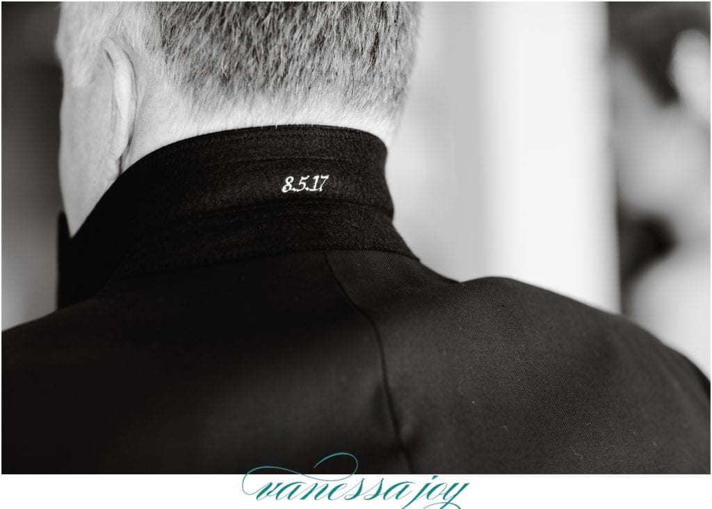 custom tux details, custom wedding details, custom wedding embroidery 