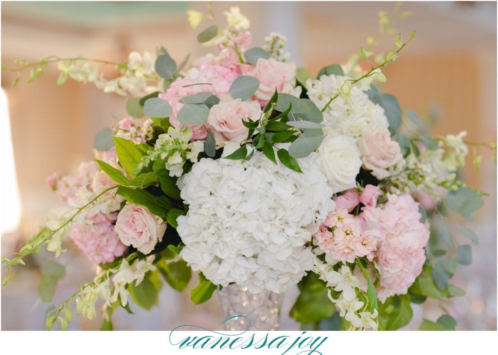 tall pink and white centerpieces