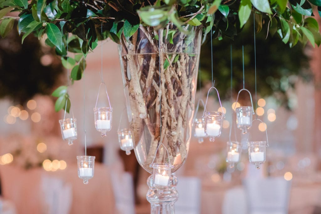 hanging candles decor, wedding decor inspiration