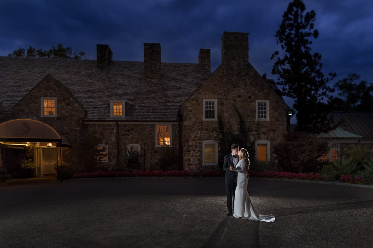 fiddlers elbow wedding, night time wedding photography, bride and groom