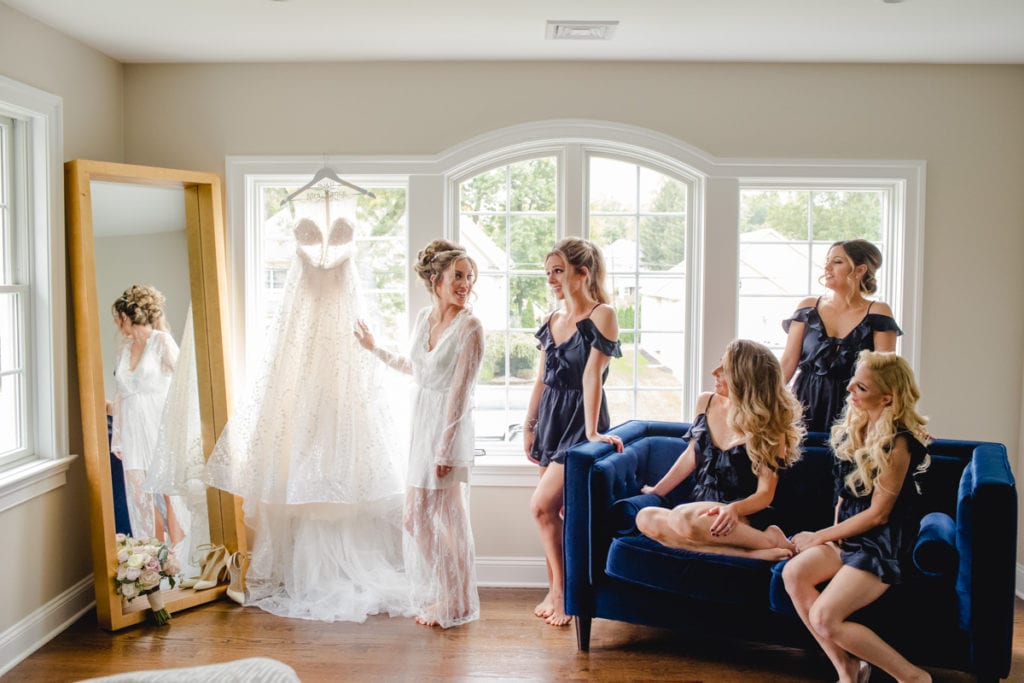 Berta wedding gown, bridal preparations 