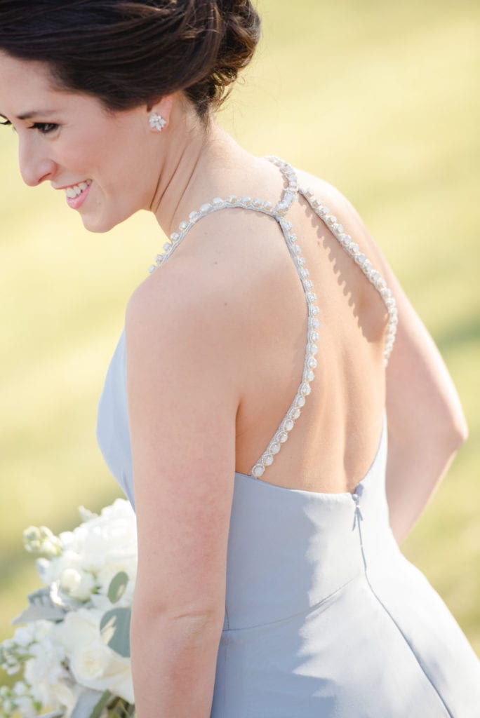 pearl and crystal bridesmaids dress