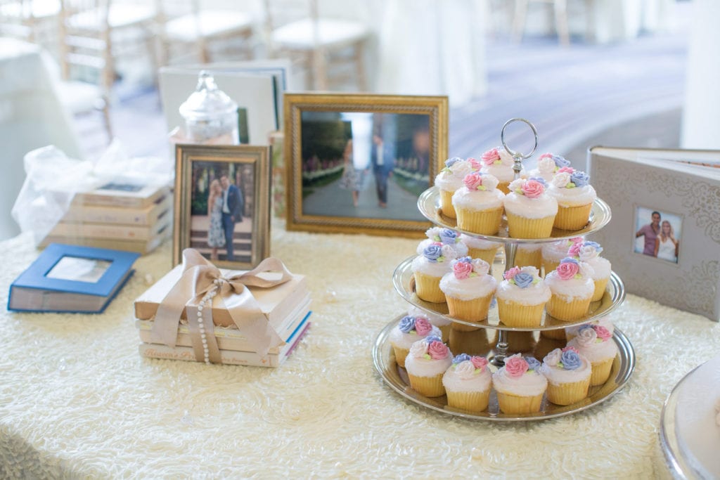 bridal shower decor, bridal shower cake table