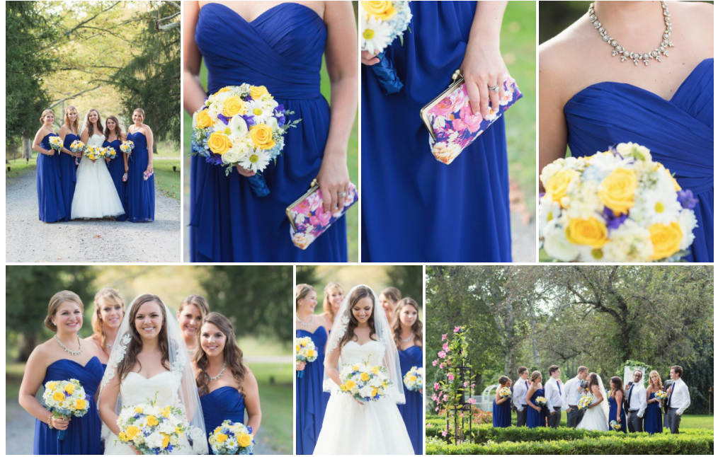 the inn at barley sheaf; royal blue bridesmaids dresses 