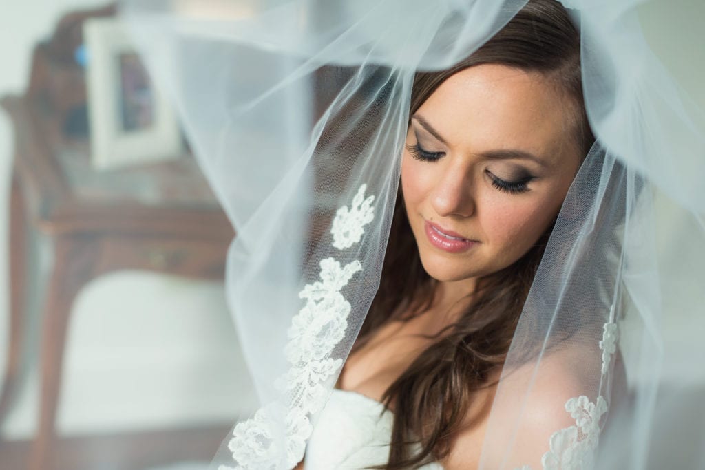 wedding veil detail shot, Anne barge wedding gown