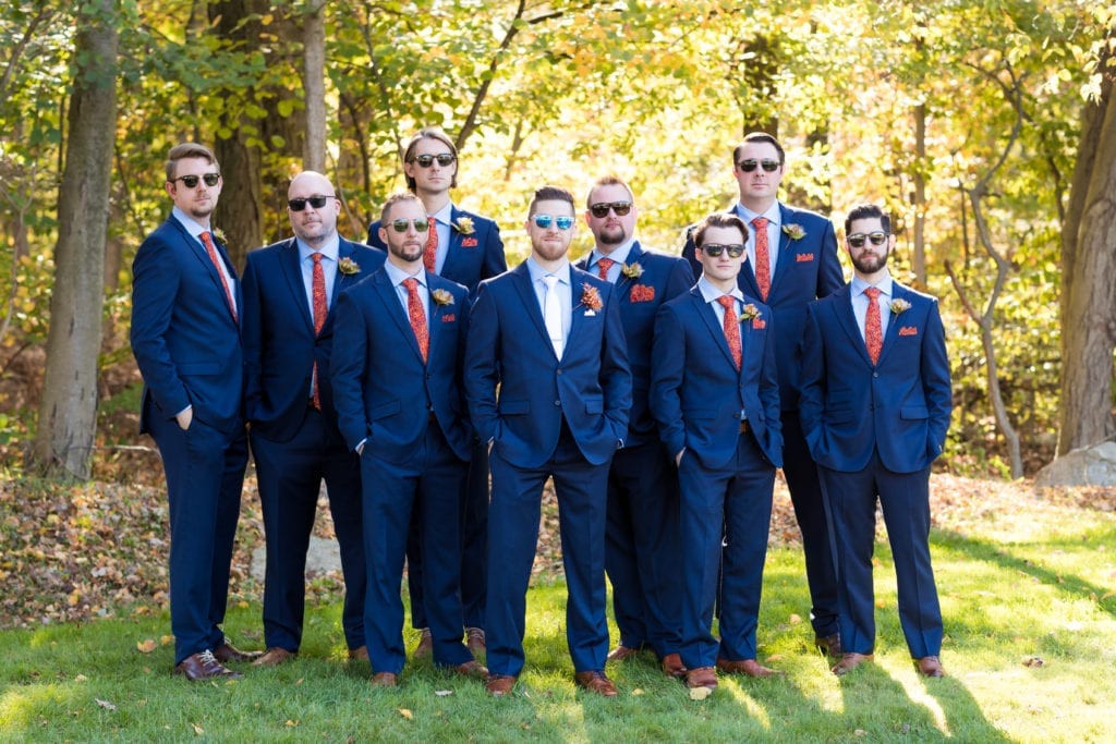 Perona farms, bridal party, groom, groomsmen photography