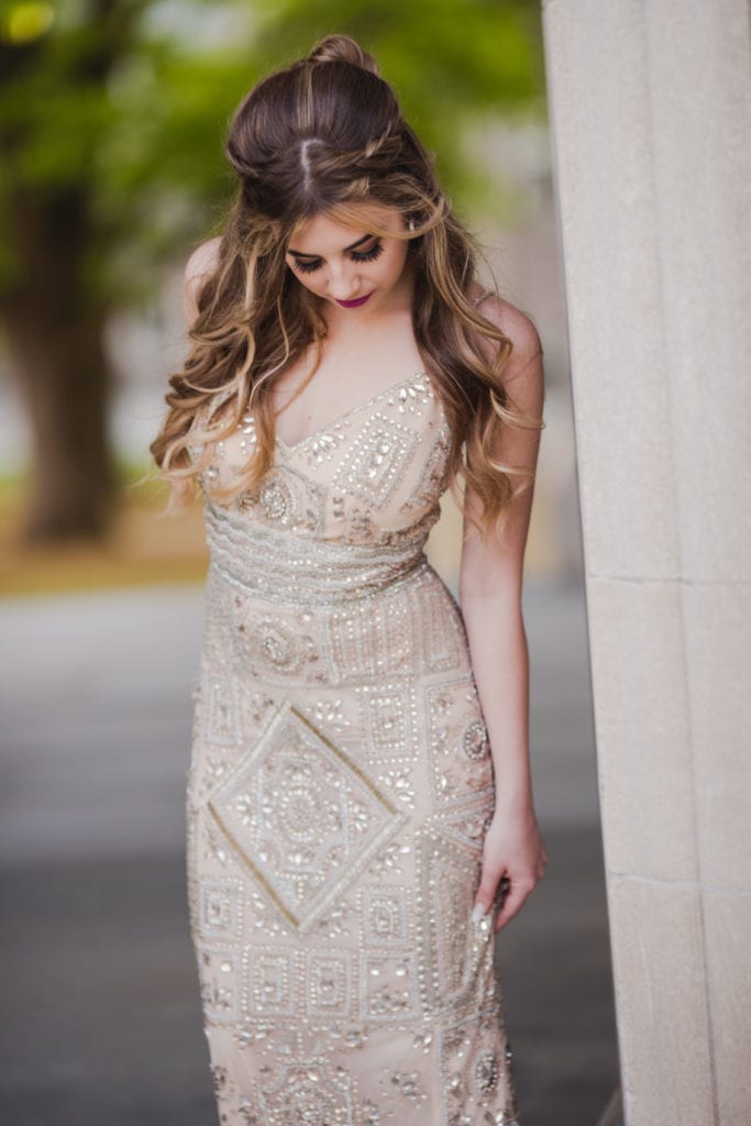 Princeton Prom Photos; embellished prom gown; prom dress