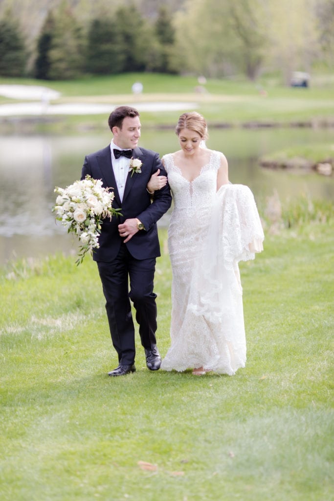 bride and groom; vanessa joy photography; Glen Arbor Golf Club