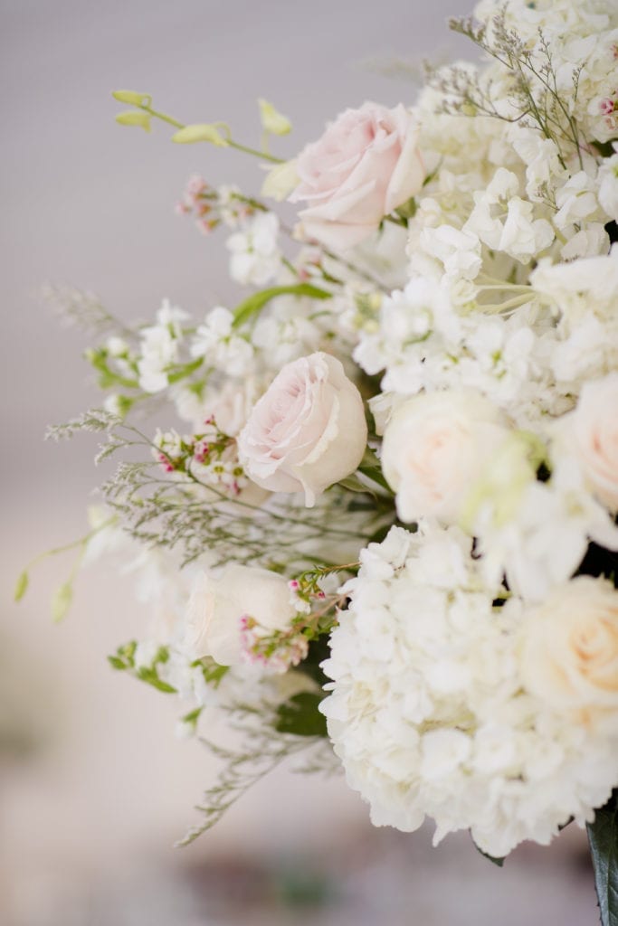 wedding flowers; pink roses