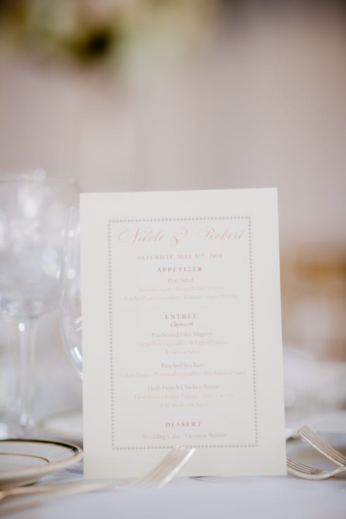 wedding menu