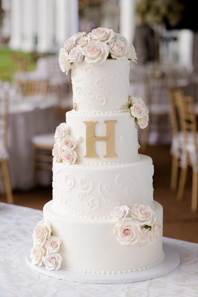 four tiered wedding cake