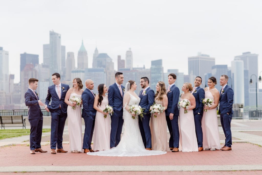 bridal party photography, nyc skyline