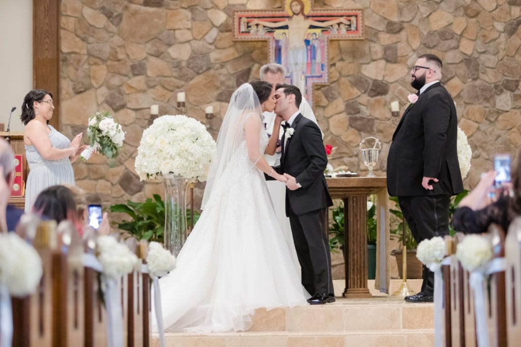 bride and groom, first kiss, nj wedding photographer