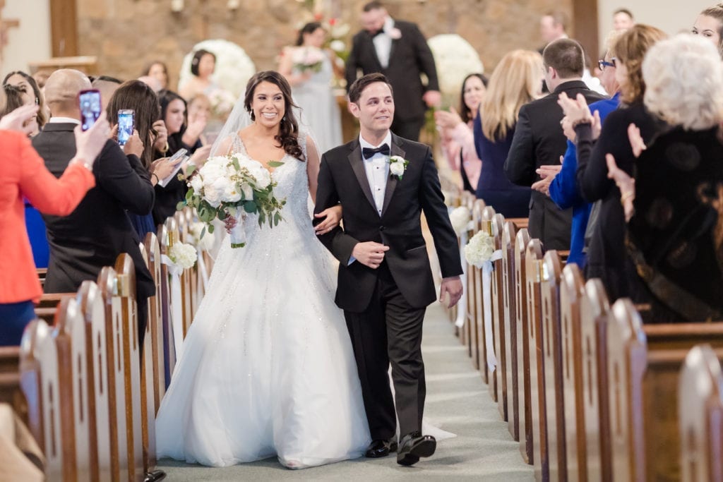 wedding procession, bride and groom