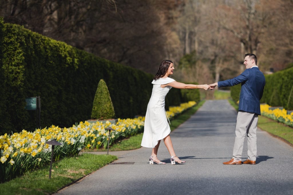 Longwood garden engagement; engagement photography