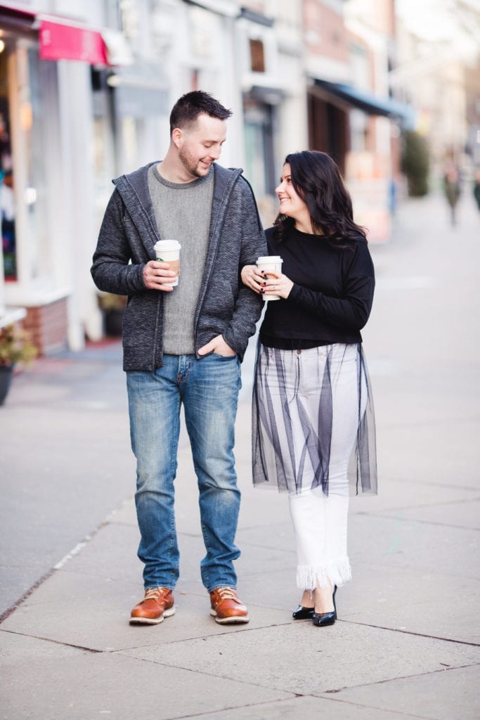 engagement photos; starbucks; Princeton Engagement