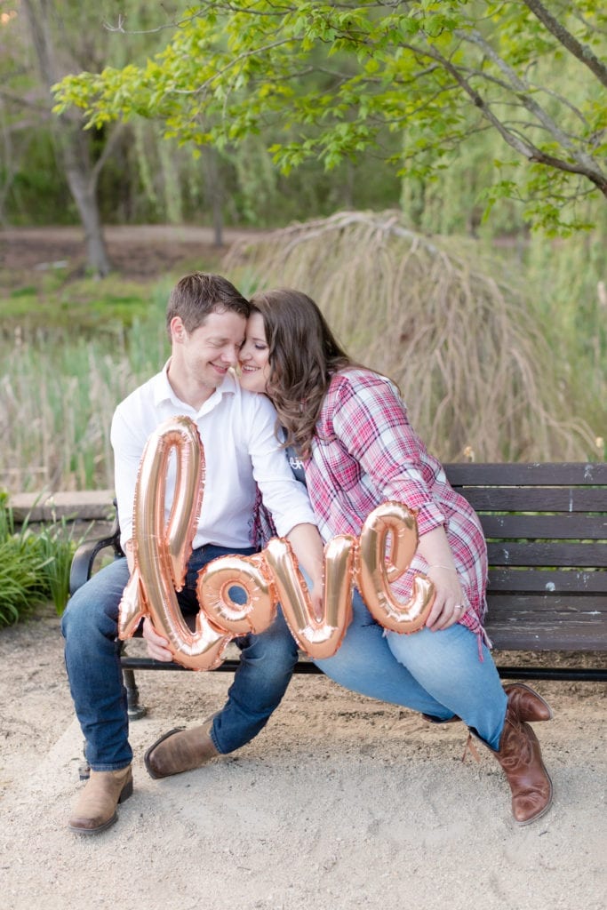 love ballon engagement photos