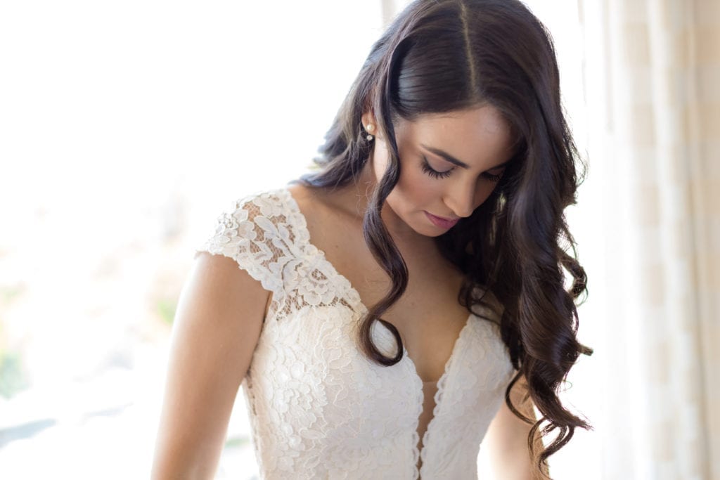 Mikaella Bridal gown, barefoot bride nj