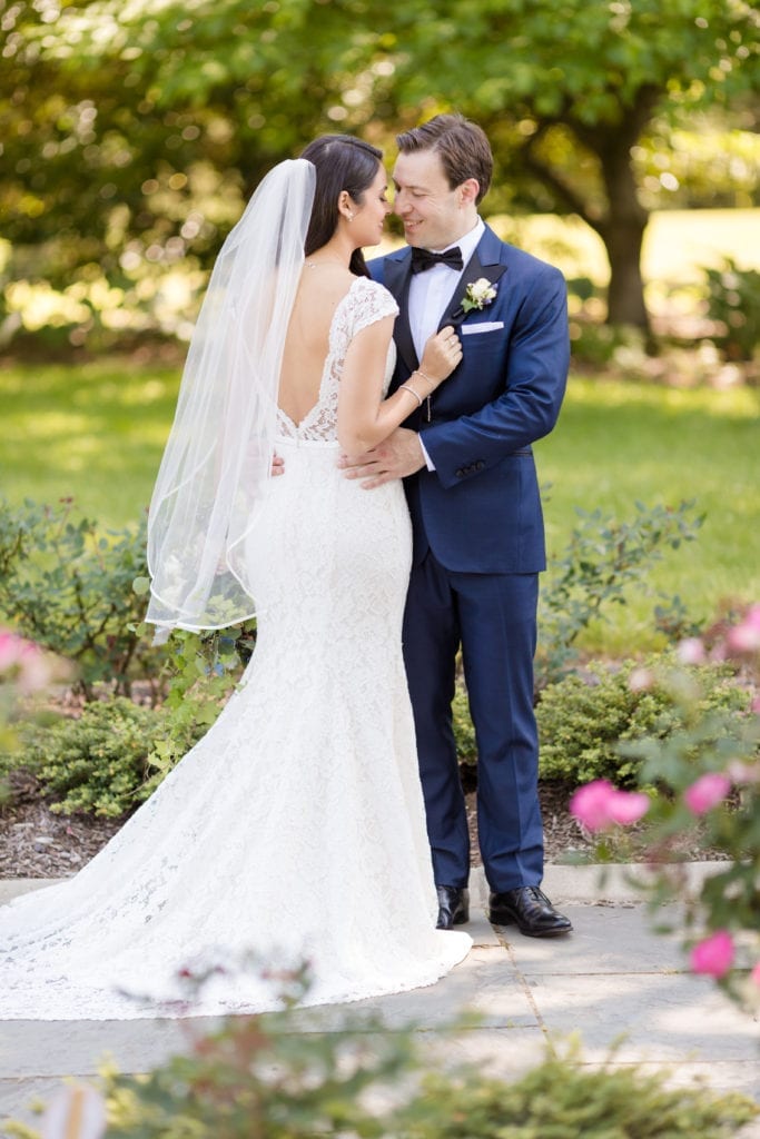 Mikaella Bridal gown, elegant garden wedding