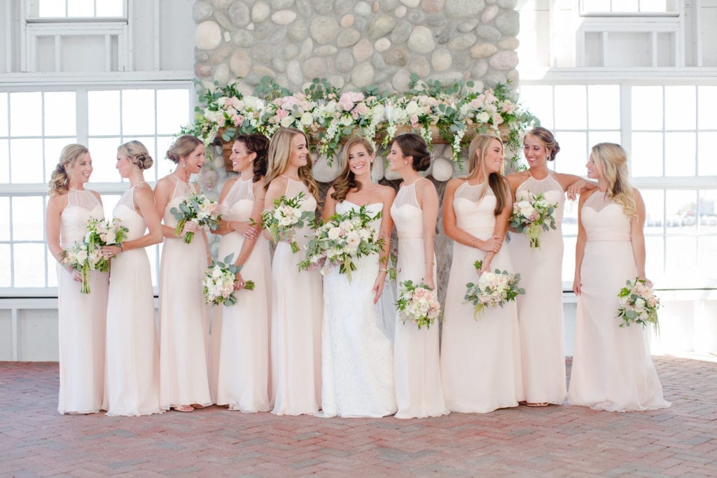 classic pink nj wedding, mallard island yacht club