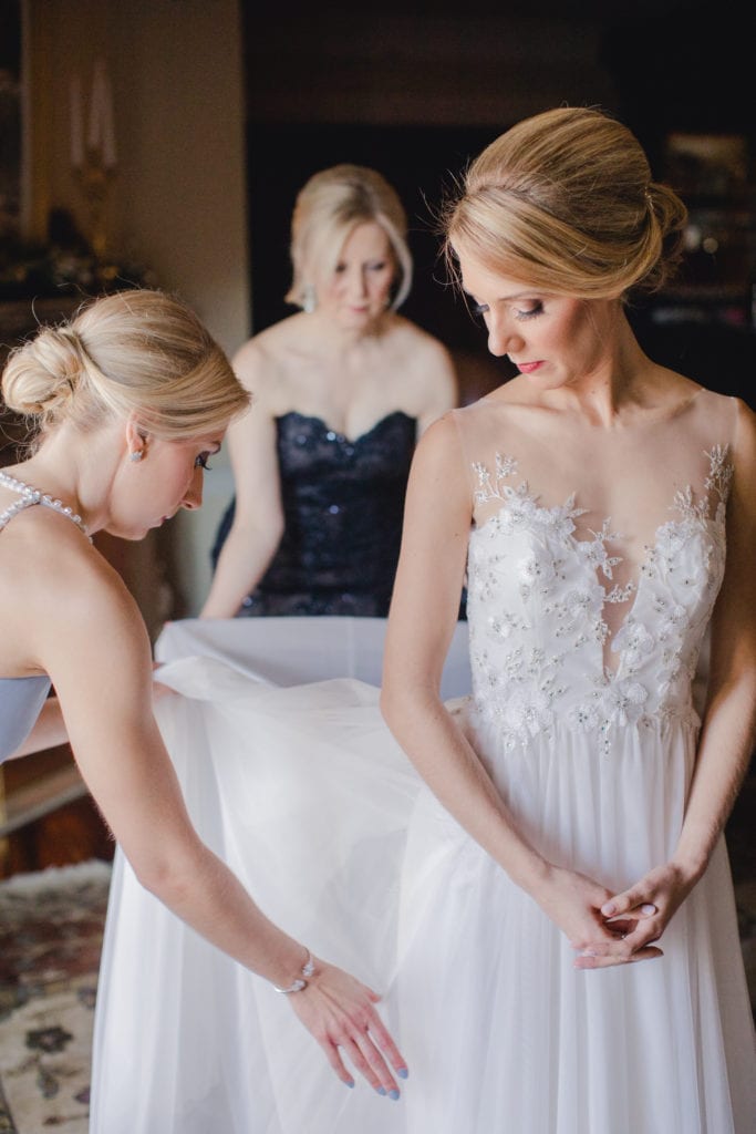 wedding prep photography, black tie winter wedding